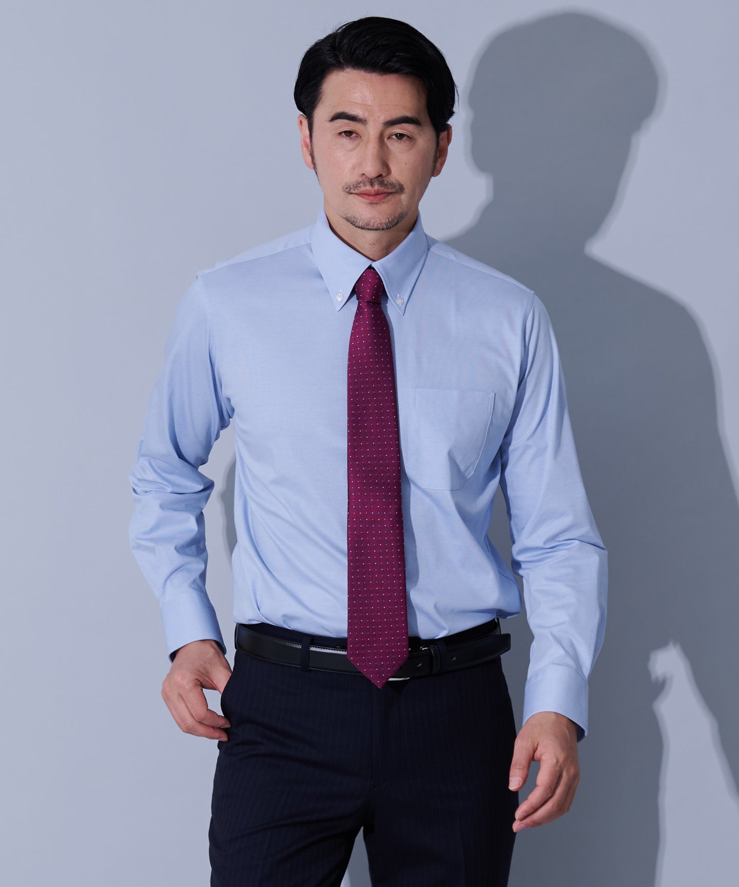 HIROKO KOSHINO シルク地柄ドットバーガンディネクタイ